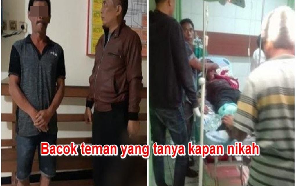 Pria Bacok Teman yang Tanya Kapan Nikah