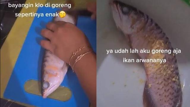 Goreng Ikan Arwana Milik Suami, Aksi Wanita Ini Bikin Ngilu Netizen