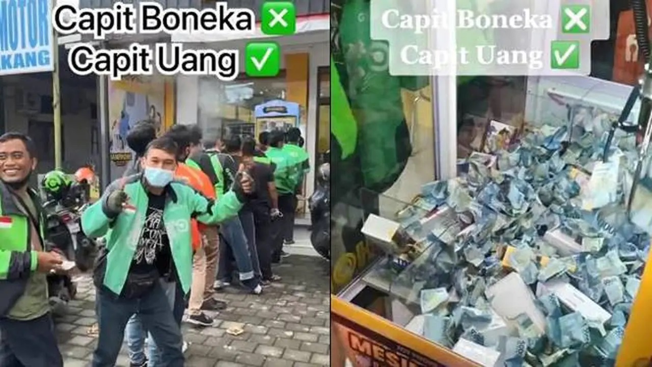Viral Ojol Serbu Toko Ponsel di Bali Untuk Bermain Mesin Capit Uang