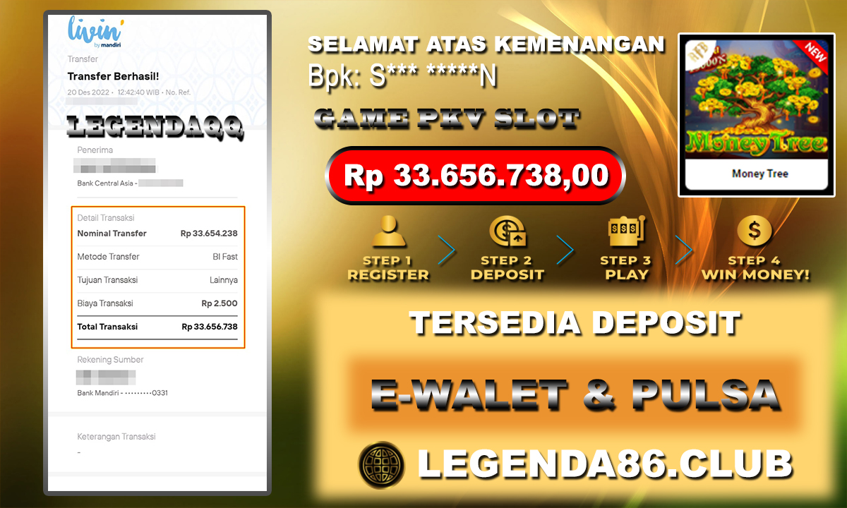 MaxWin Akhir Tahun di PKV SLOT bersama LegendaQQ Rp. 33.656.738.-