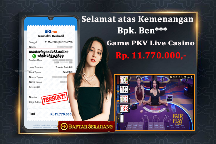 Bukti Kemenangan Bermain PKV Live Casino